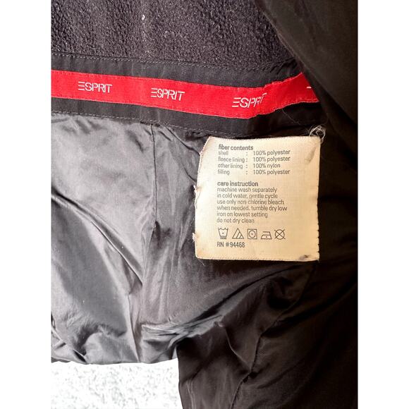 Esprit Women's Quilted Black Jacket with Front Zipper and Pockets - Medium - Picture 7 of 8